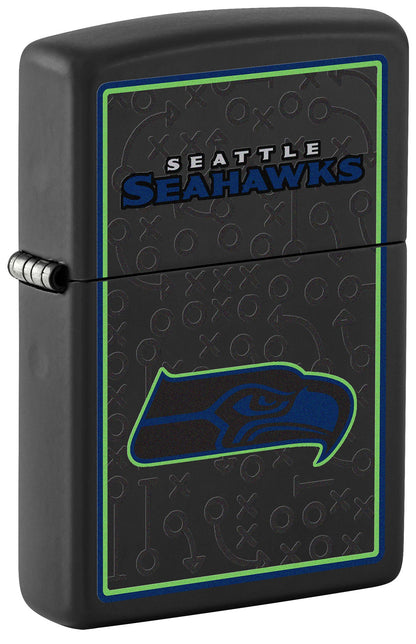 Zippo NFL Seattle Seahawks Playbook Design Black Matte Windproof Lighter