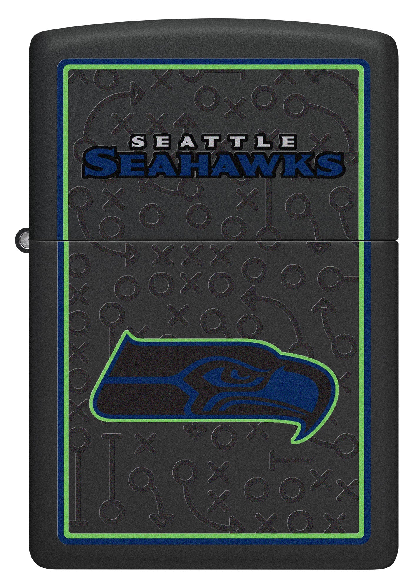 Zippo NFL Seattle Seahawks Playbook Design Black Matte Windproof Lighter