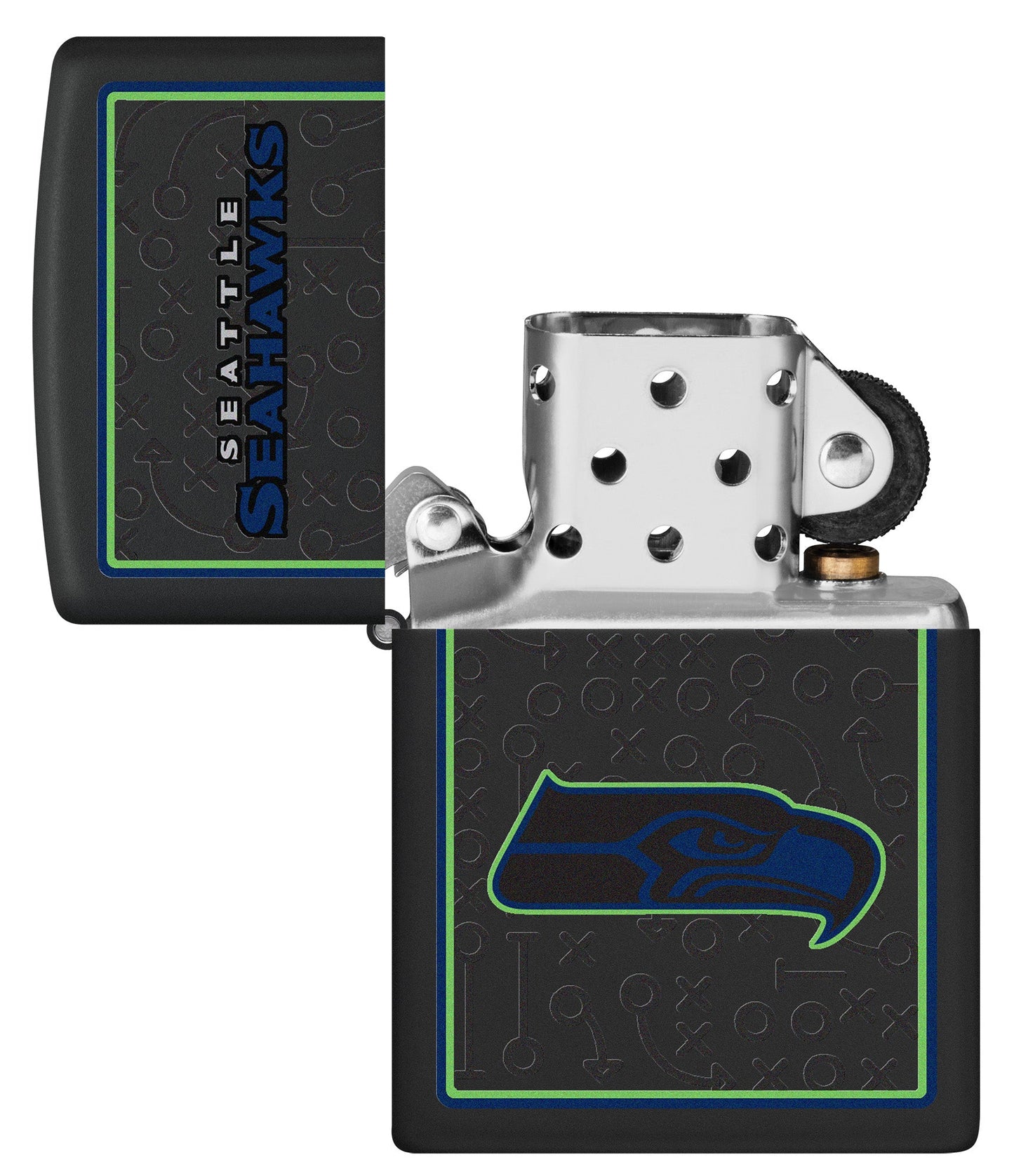 Zippo NFL Seattle Seahawks Playbook Design Black Matte Windproof Lighter