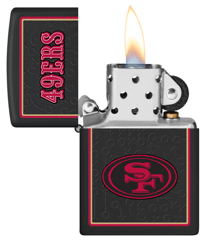 Zippo NFL San Francisco 49ers Playbook Design Black Matte Windproof Lighter