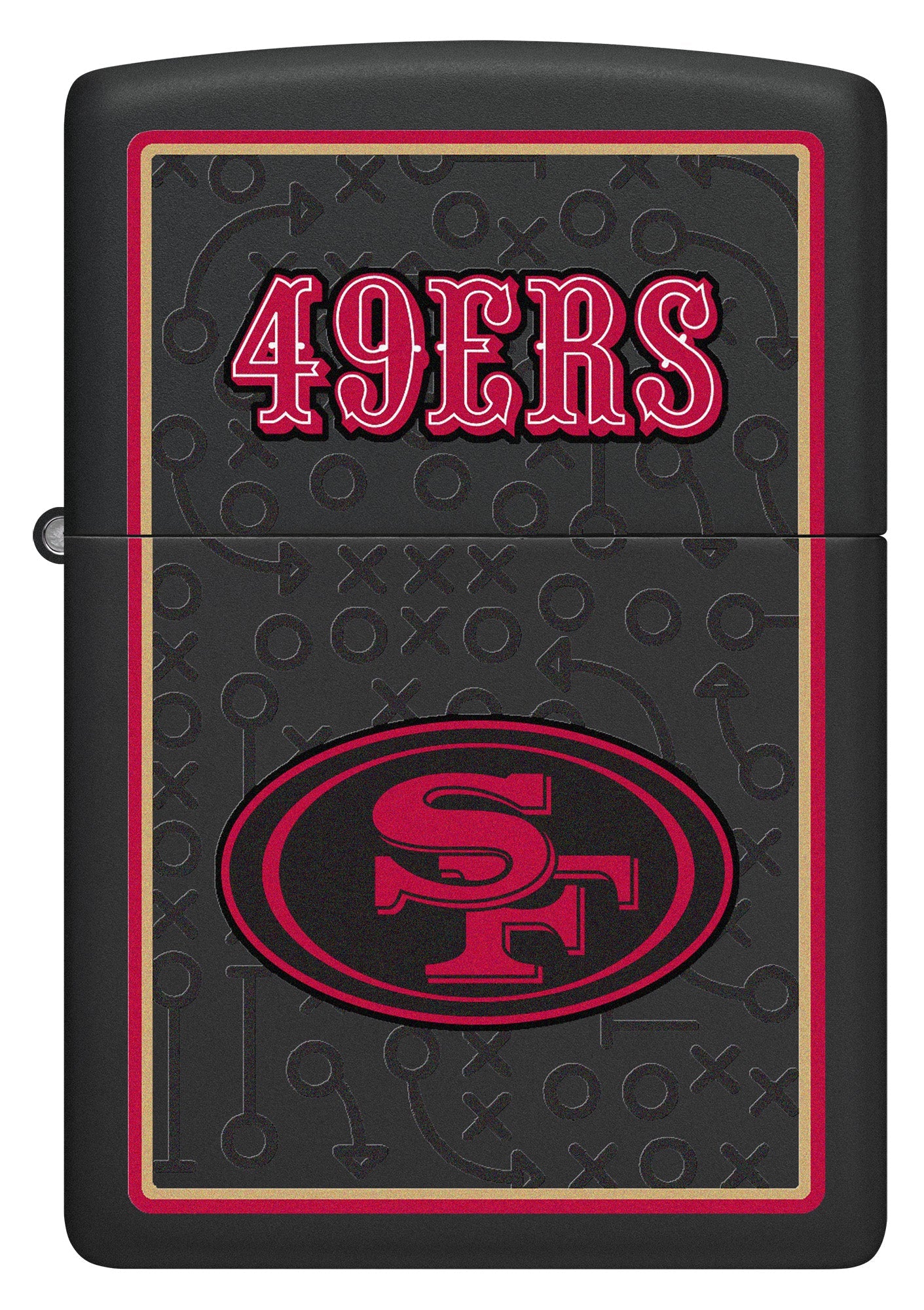 Zippo NFL San Francisco 49ers Playbook Design Black Matte Windproof Lighter