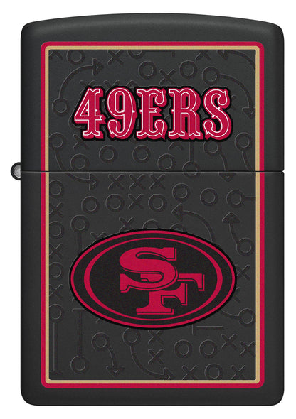 Zippo NFL San Francisco 49ers Playbook Design Black Matte Windproof Lighter