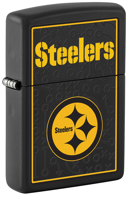 Zippo NFL Pittsburgh Steelers Playbook Design Black Matte Windproof Lighter