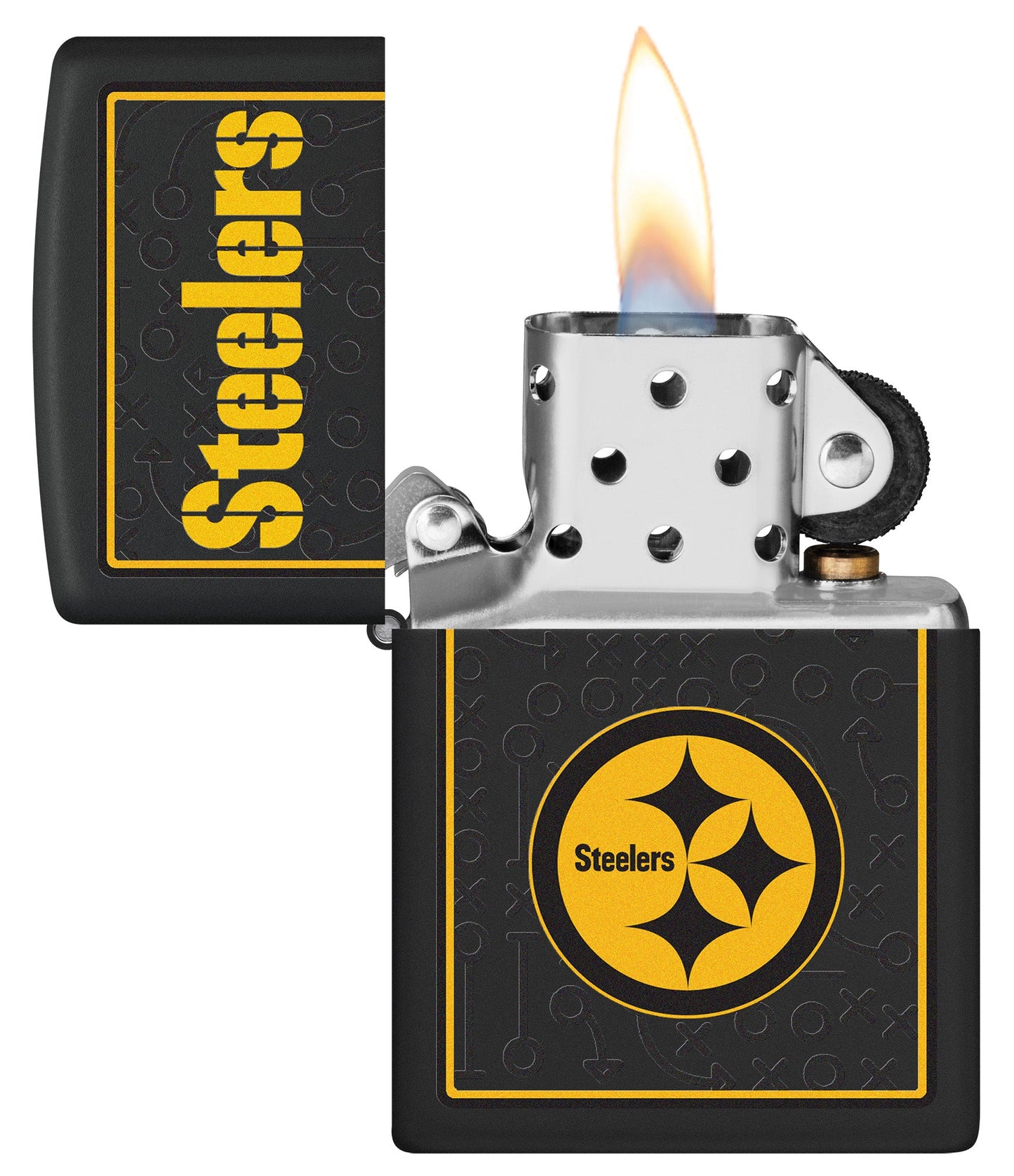 Zippo NFL Pittsburgh Steelers Playbook Design Black Matte Windproof Lighter