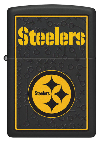 Zippo NFL Pittsburgh Steelers Playbook Design Black Matte Windproof Lighter