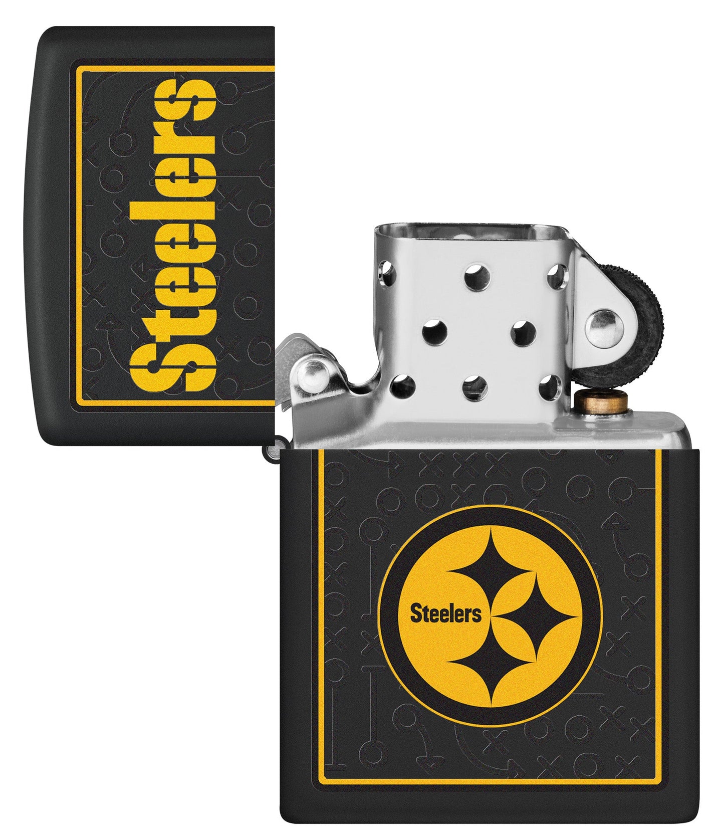 Zippo NFL Pittsburgh Steelers Playbook Design Black Matte Windproof Lighter