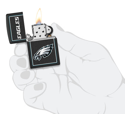 Zippo NFL Philadelphia Eagles Playbook Design Black Matte Windproof Lighter