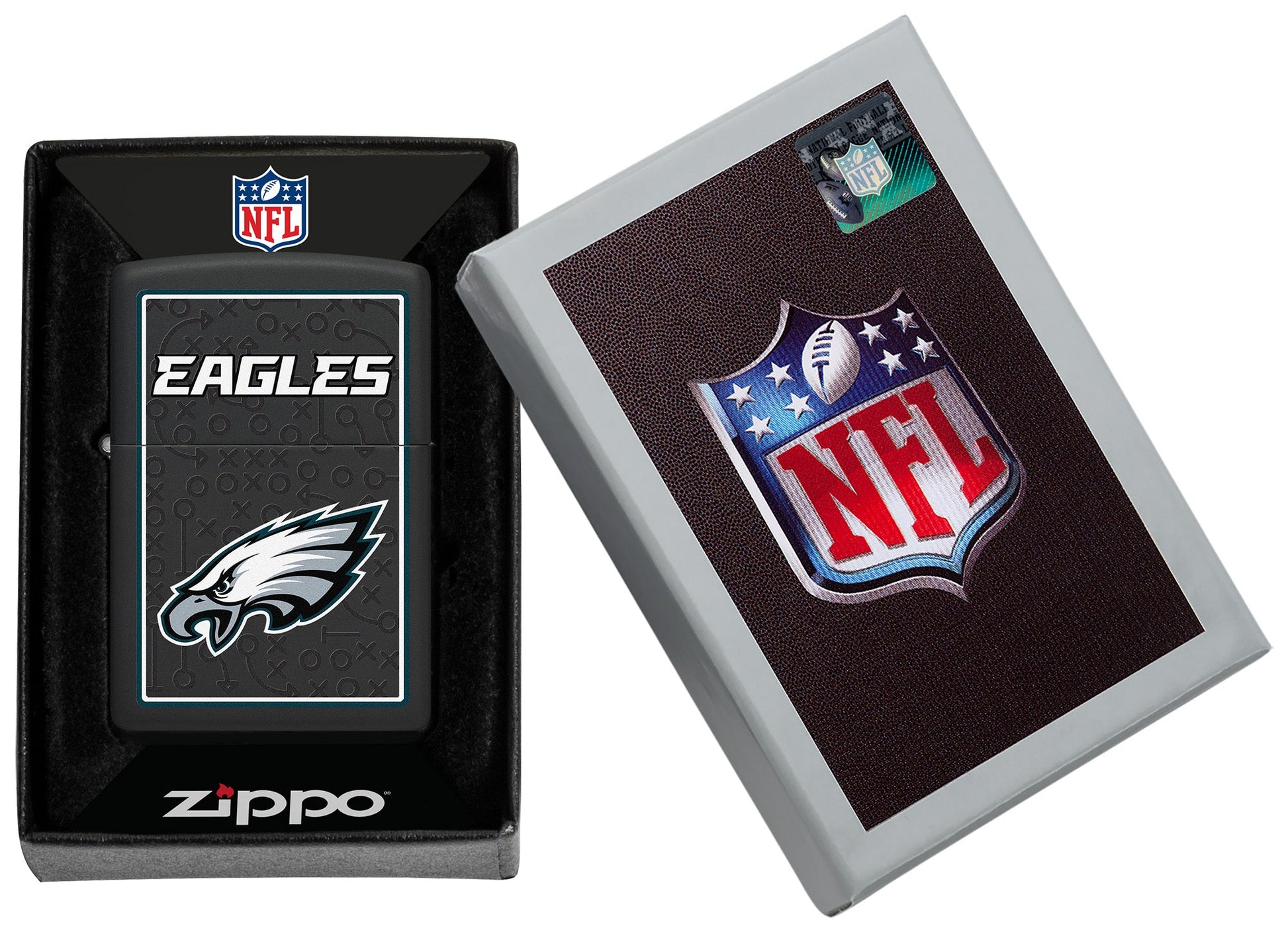 Zippo NFL Philadelphia Eagles Playbook Design Black Matte Windproof Lighter