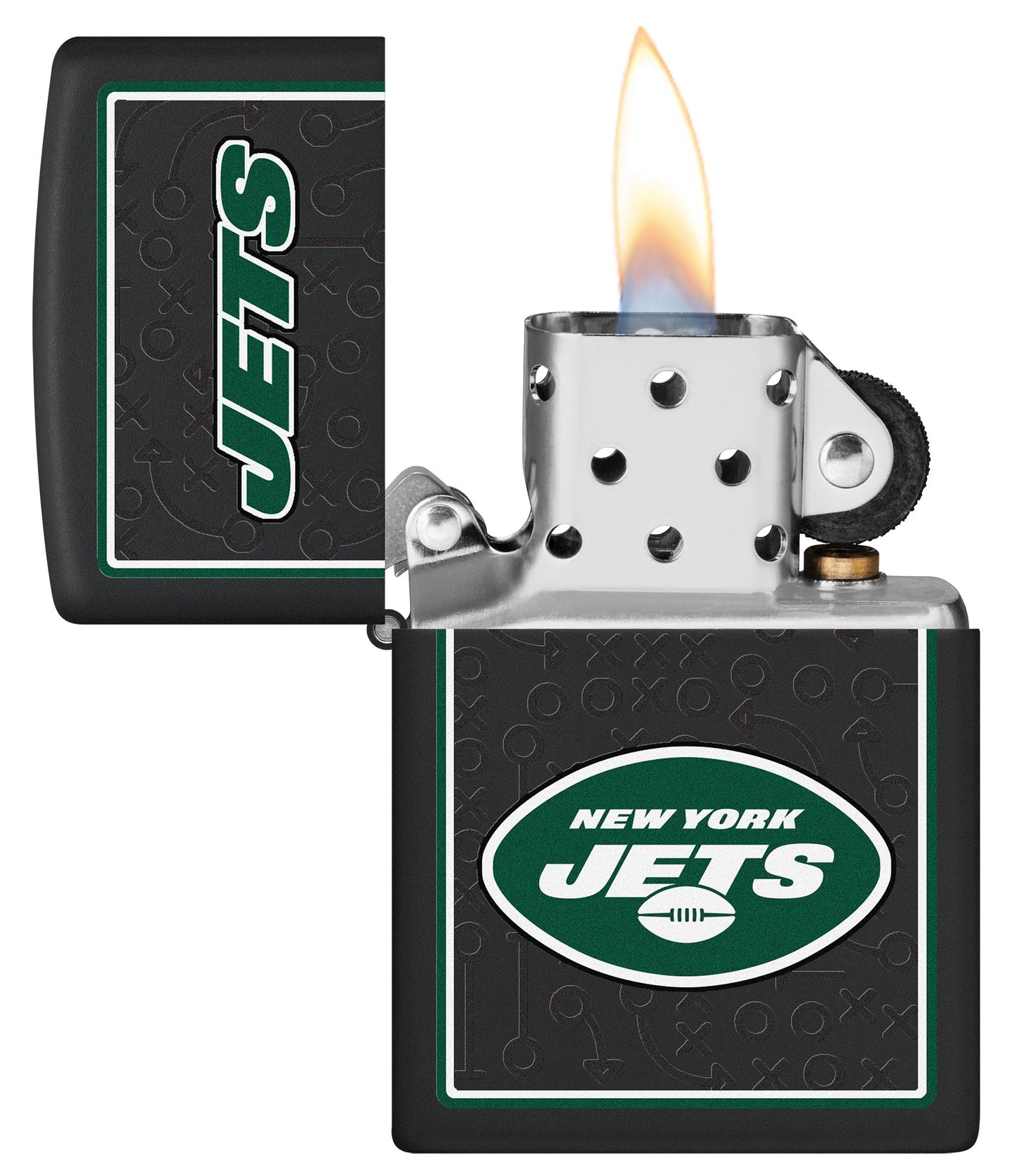 Zippo NFL New York Jets Playbook Design Black Matte Windproof Lighter