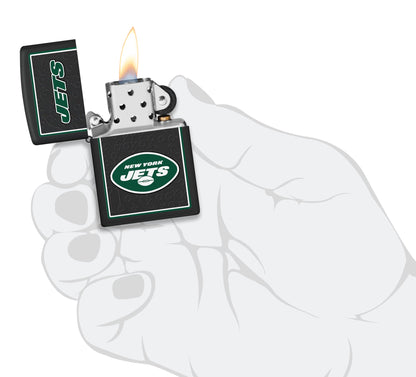 Zippo NFL New York Jets Playbook Design Black Matte Windproof Lighter