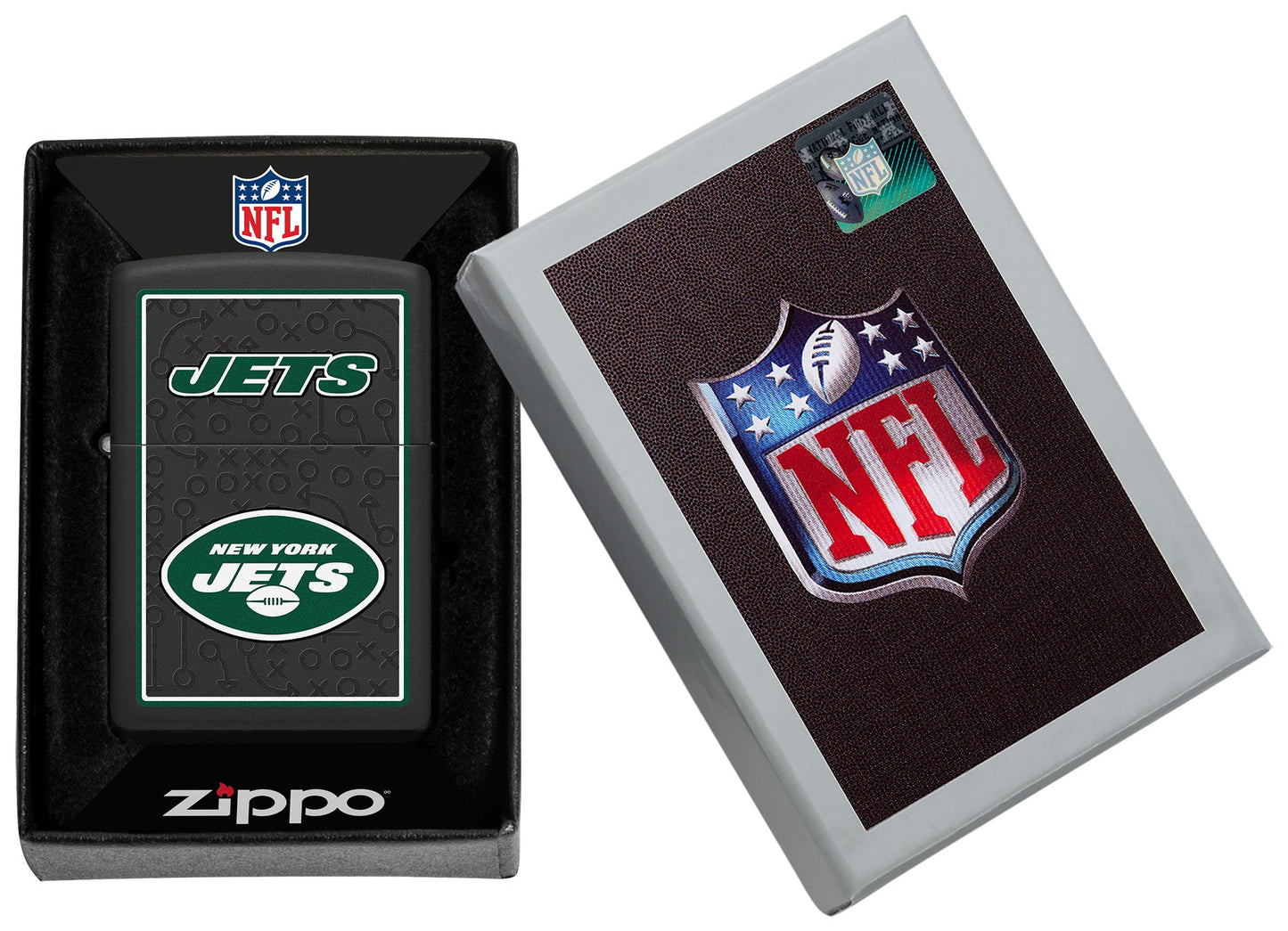 Zippo NFL New York Jets Playbook Design Black Matte Windproof Lighter