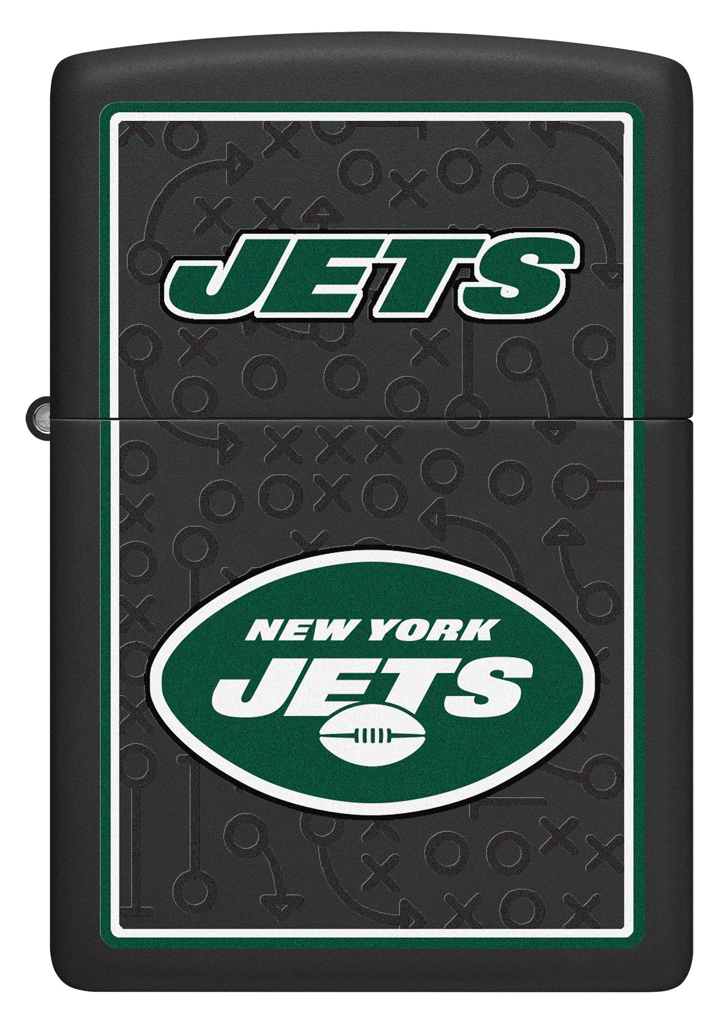 Zippo NFL New York Jets Playbook Design Black Matte Windproof Lighter