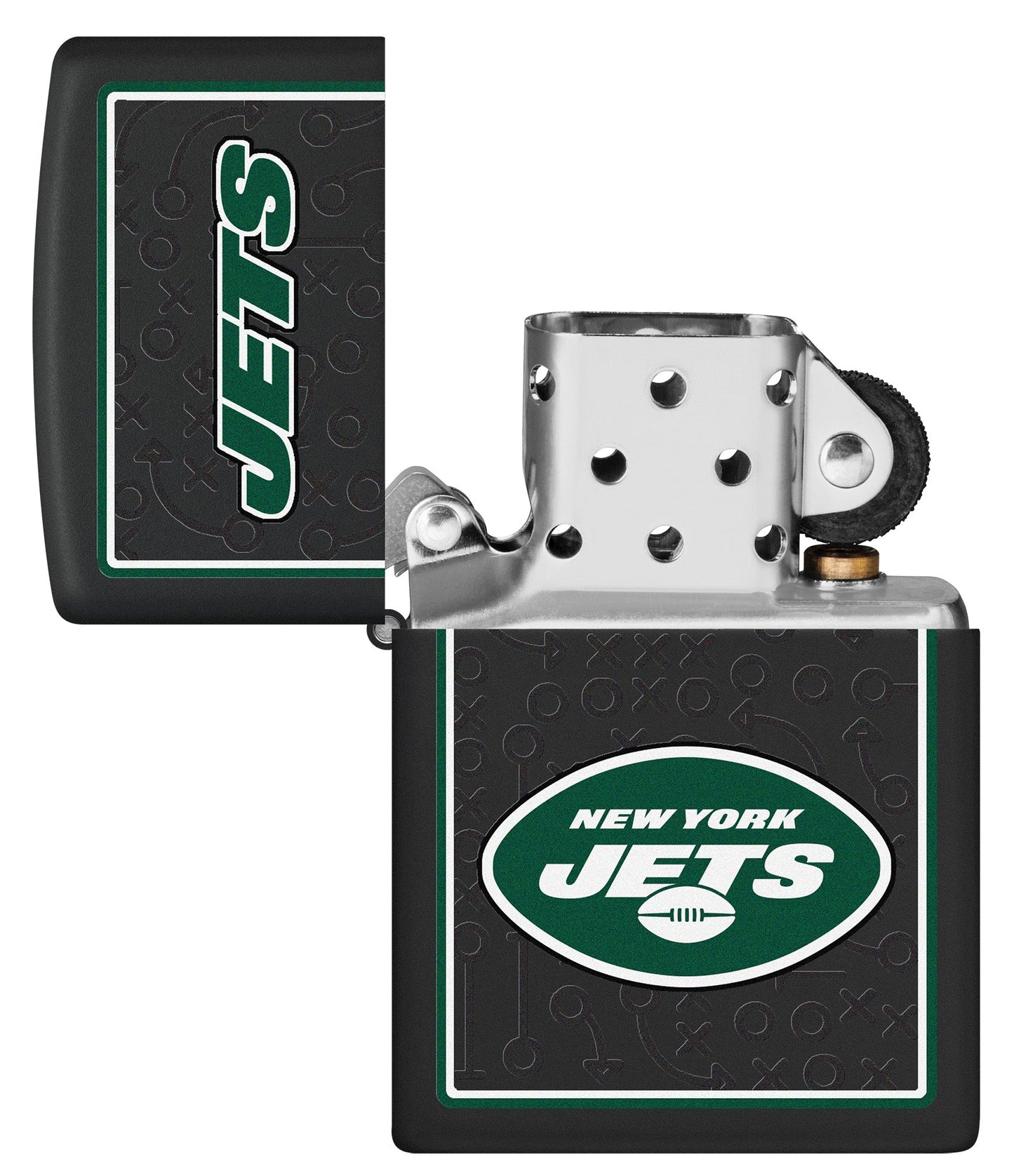 Zippo NFL New York Jets Playbook Design Black Matte Windproof Lighter