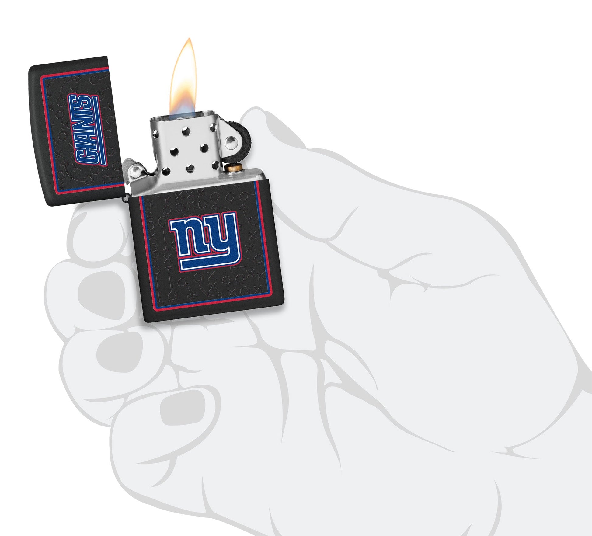 Zippo NFL New York Giants Playbook Design Black Matte Windproof Lighter
