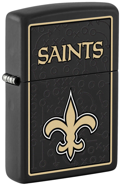 Zippo NFL New Orleans Saints Playbook Design Black Matte Windproof Lighter