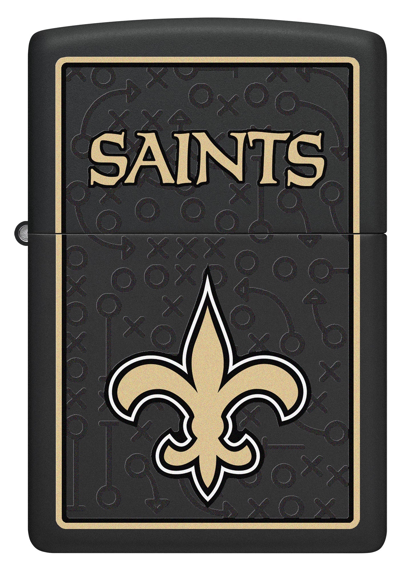 Zippo NFL New Orleans Saints Playbook Design Black Matte Windproof Lighter