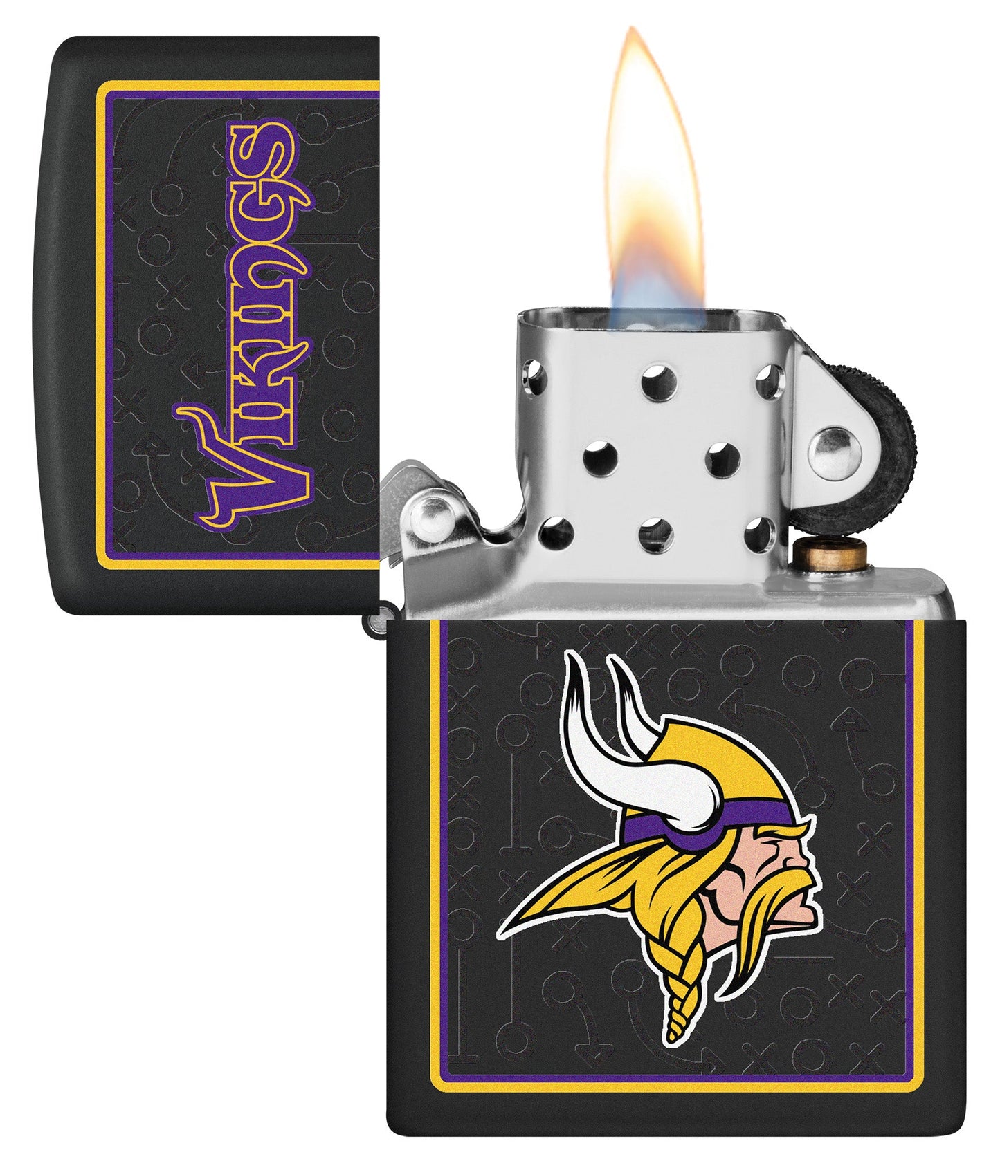 Zippo NFL Minnesota Vikings Playbook Design White Matte Windproof Lighter