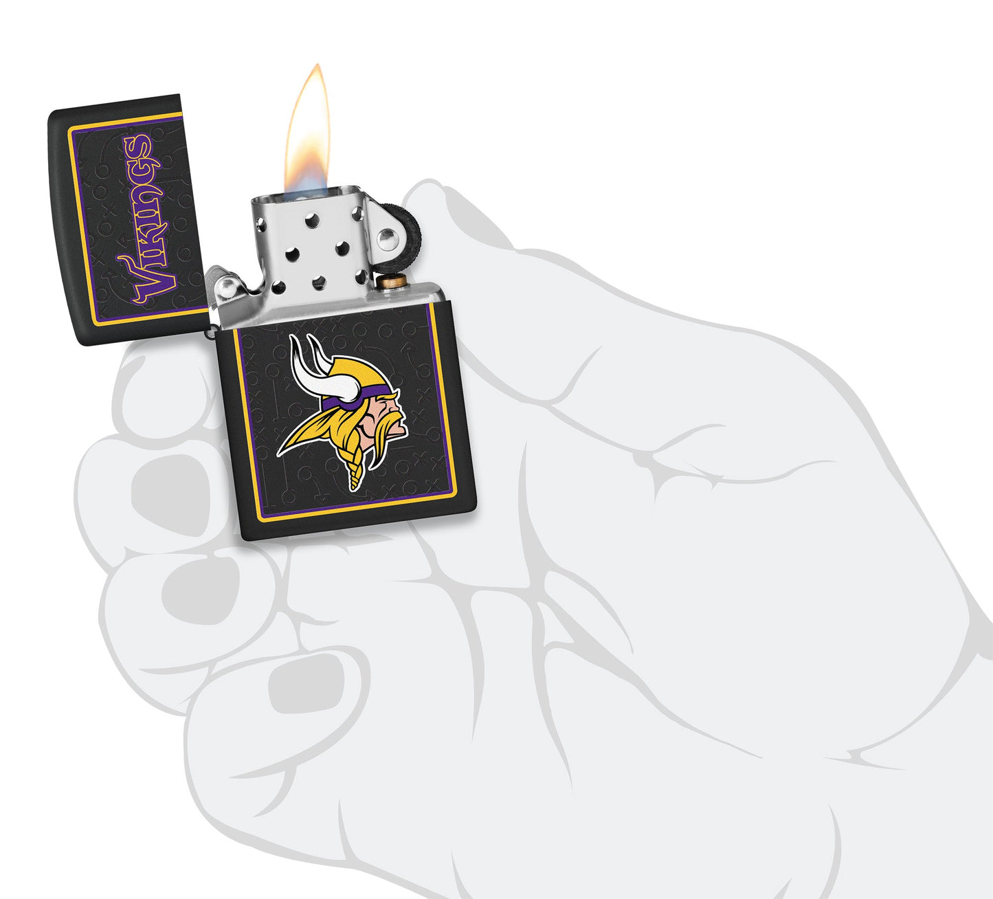 Zippo NFL Minnesota Vikings Playbook Design White Matte Windproof Lighter