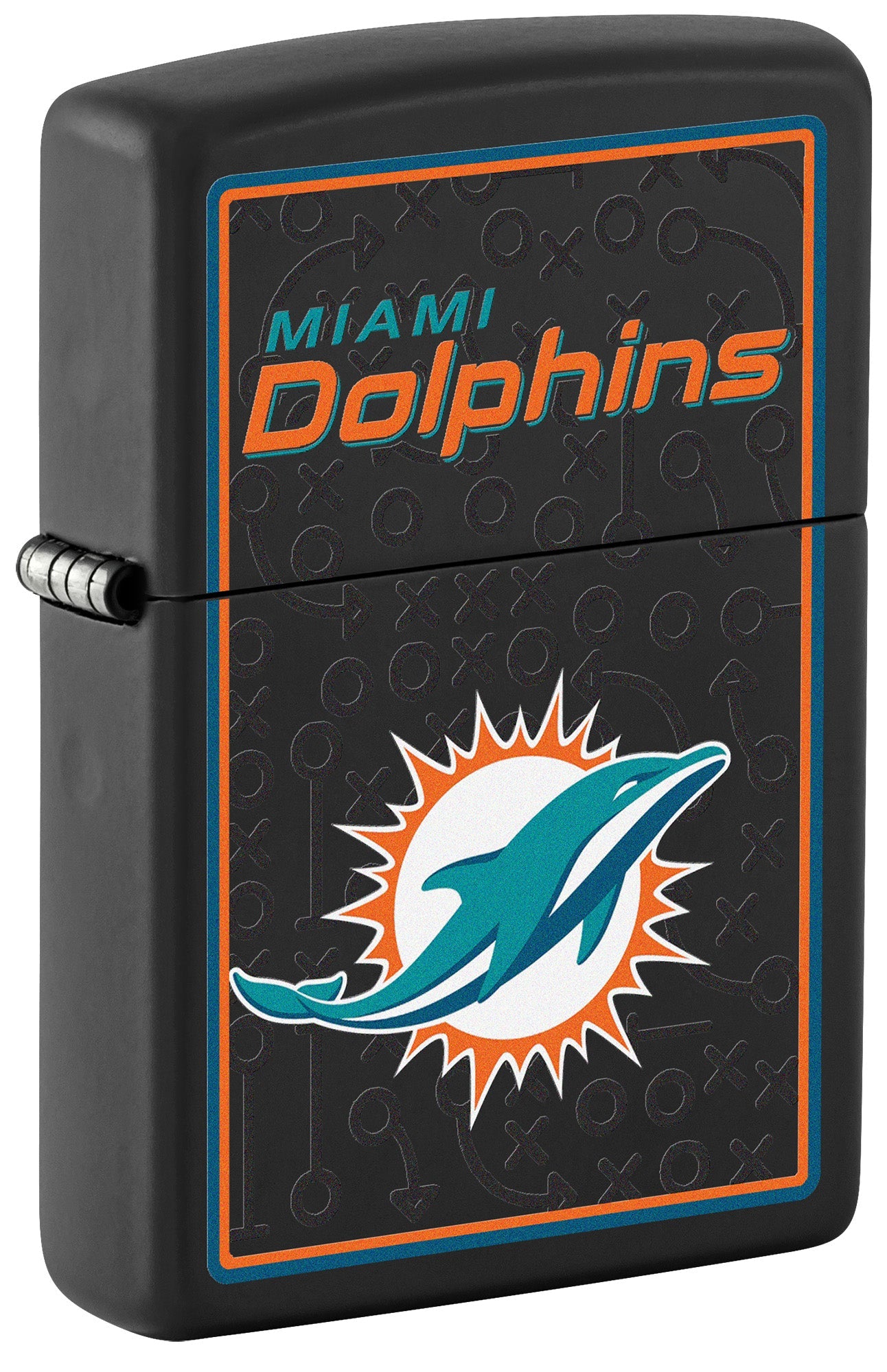 Zippo NFL Miami Dolphins Playbook Design Black Matte Windproof Lighter