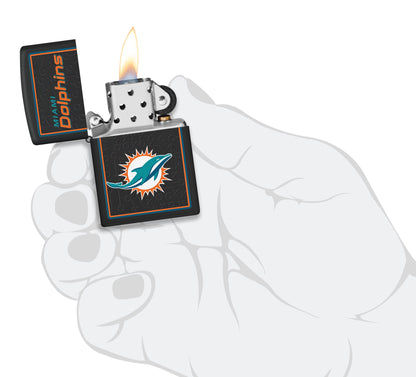 Zippo NFL Miami Dolphins Playbook Design Black Matte Windproof Lighter
