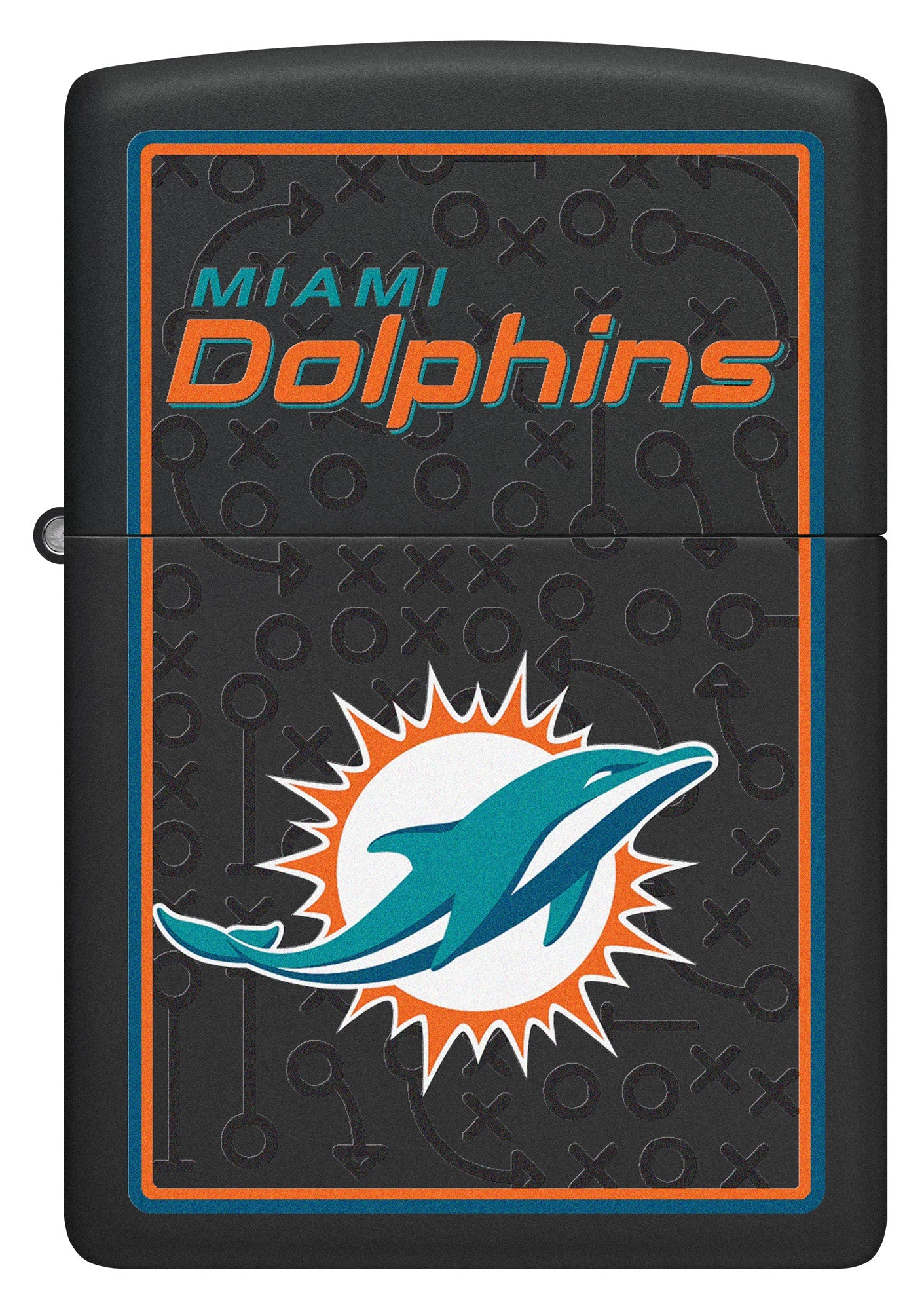 Zippo NFL Miami Dolphins Playbook Design Black Matte Windproof Lighter