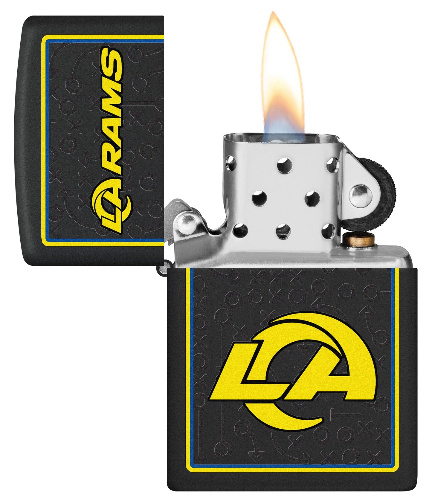 Zippo NFL Los Angeles Rams Playbook Design Black Matte Windproof Lighter