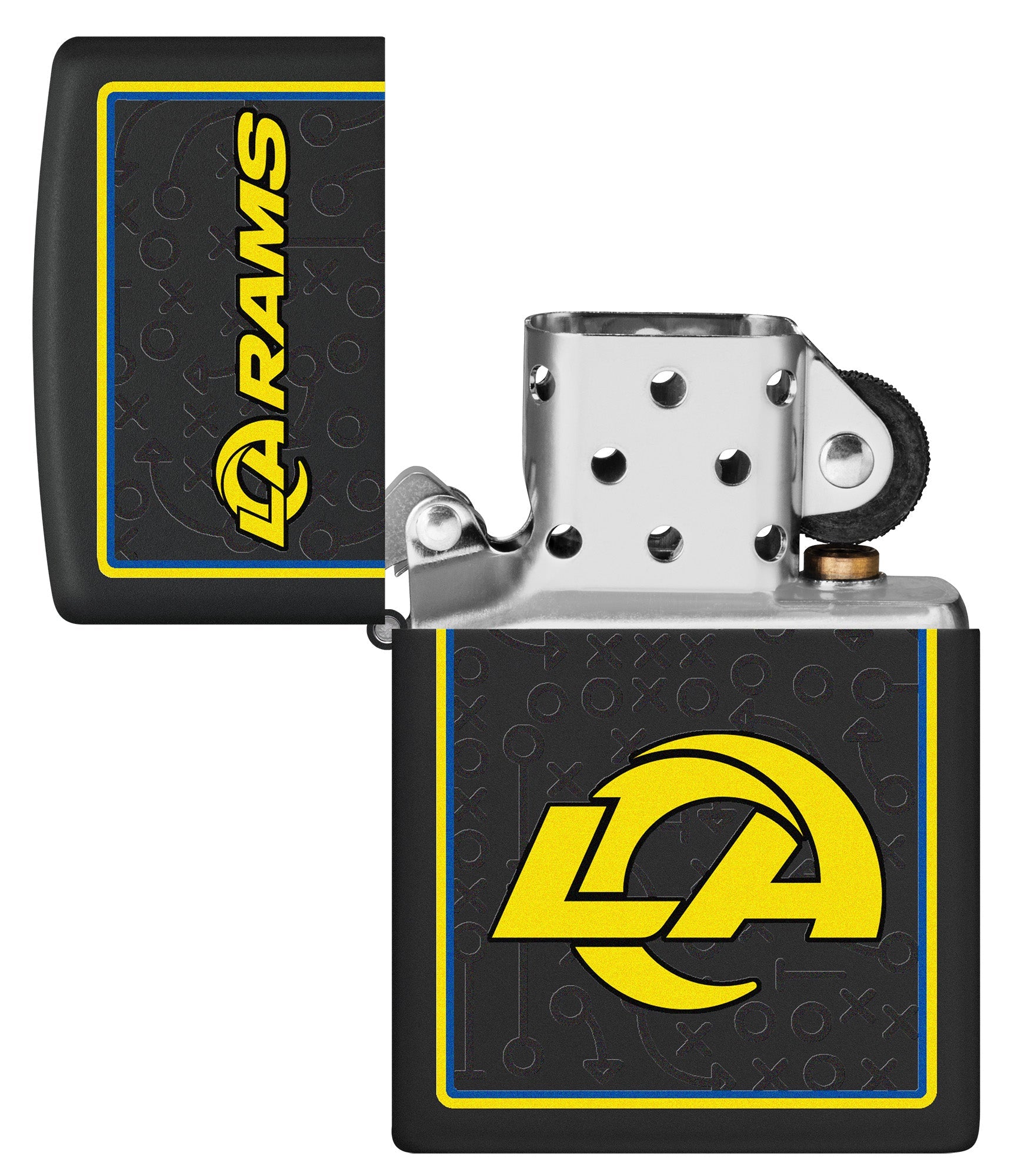 Zippo NFL Los Angeles Rams Playbook Design Black Matte Windproof Lighter