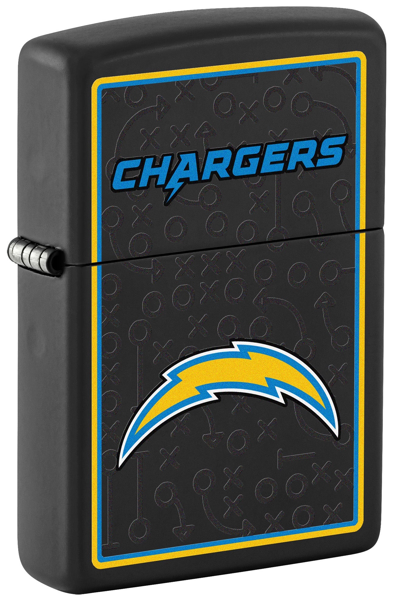 Zippo NFL Los Angeles Chargers Playbook Design Black Matte Windproof Lighter