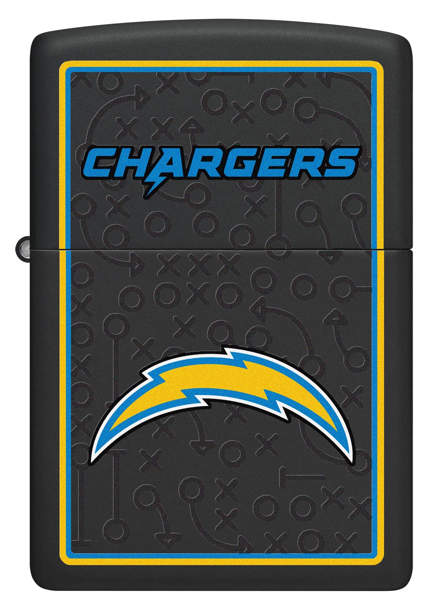 Zippo NFL Los Angeles Chargers Playbook Design Black Matte Windproof Lighter