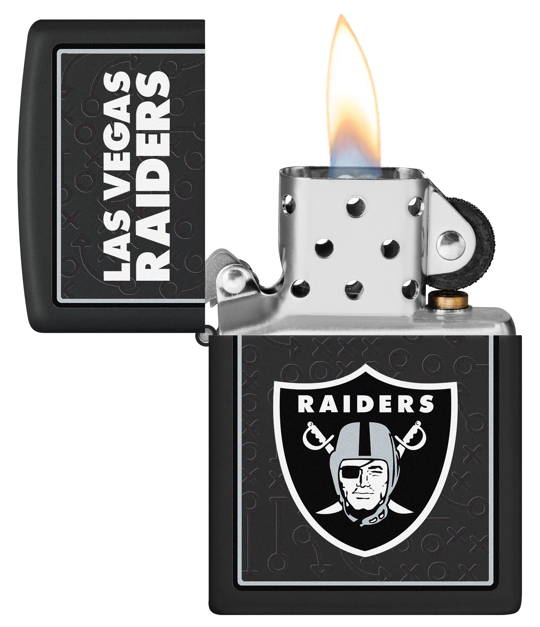 Zippo NFL Las Vegas Raiders Playbook Design Black Matte Windproof Lighter