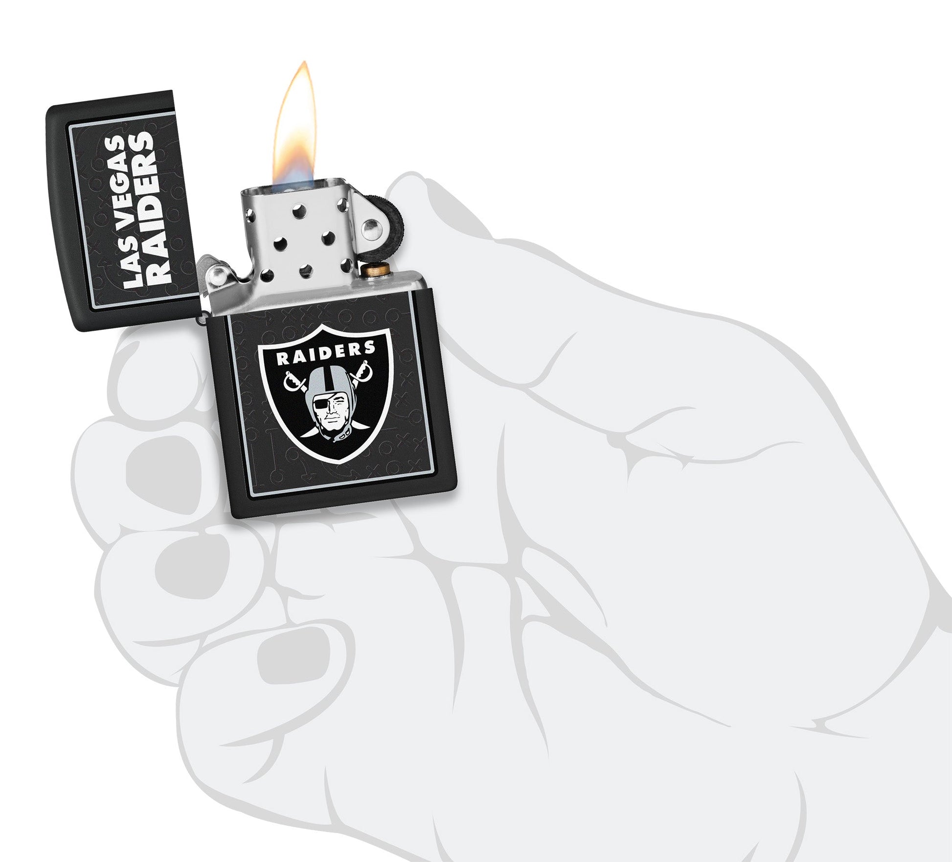 Zippo NFL Las Vegas Raiders Playbook Design Black Matte Windproof Lighter