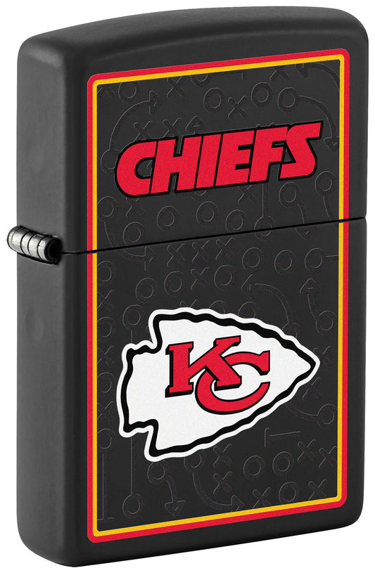 Zippo NFL Kansas City Chiefs Playbook Design Black Matte Windproof Lighter