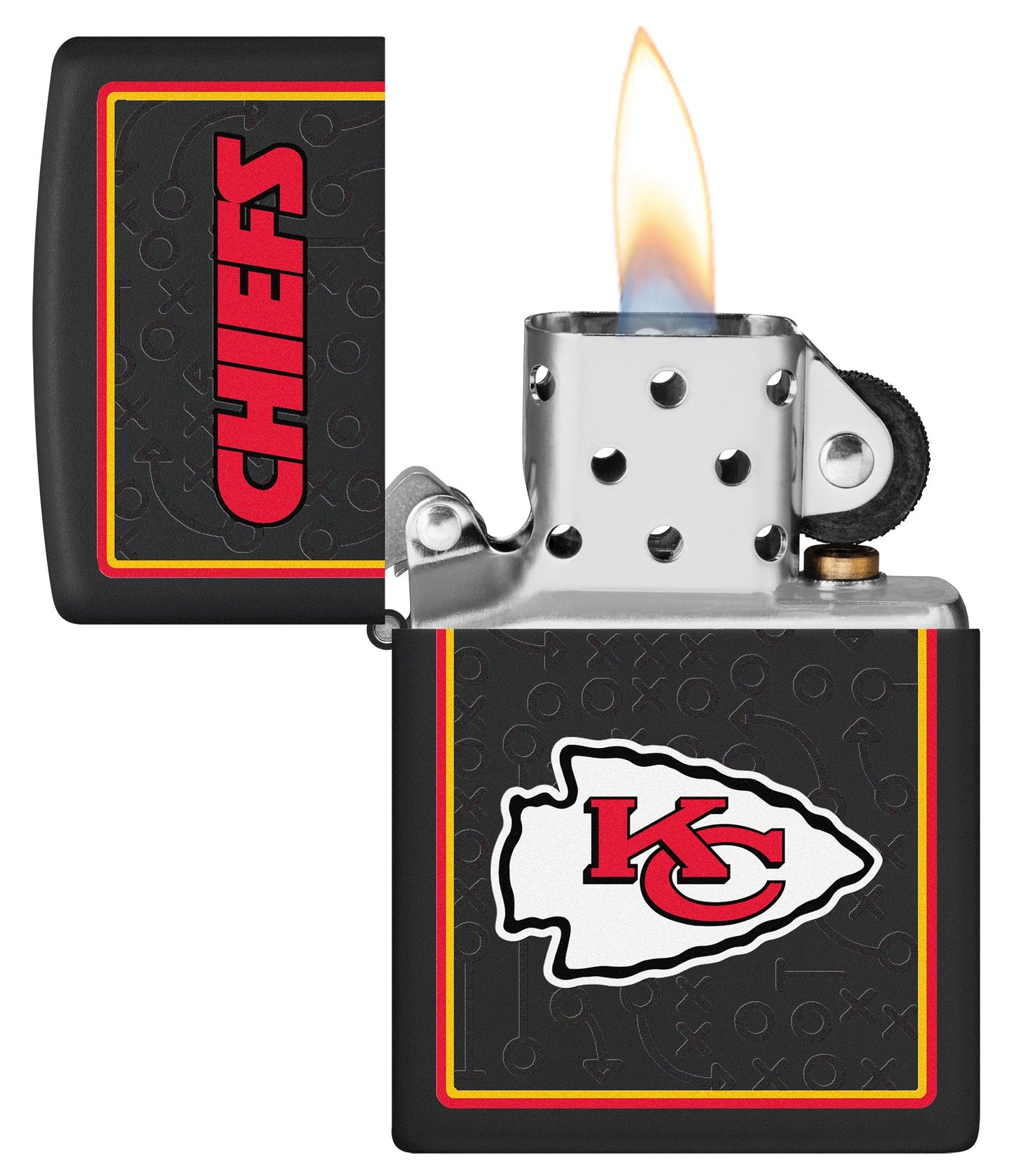 Zippo NFL Kansas City Chiefs Playbook Design Black Matte Windproof Lighter
