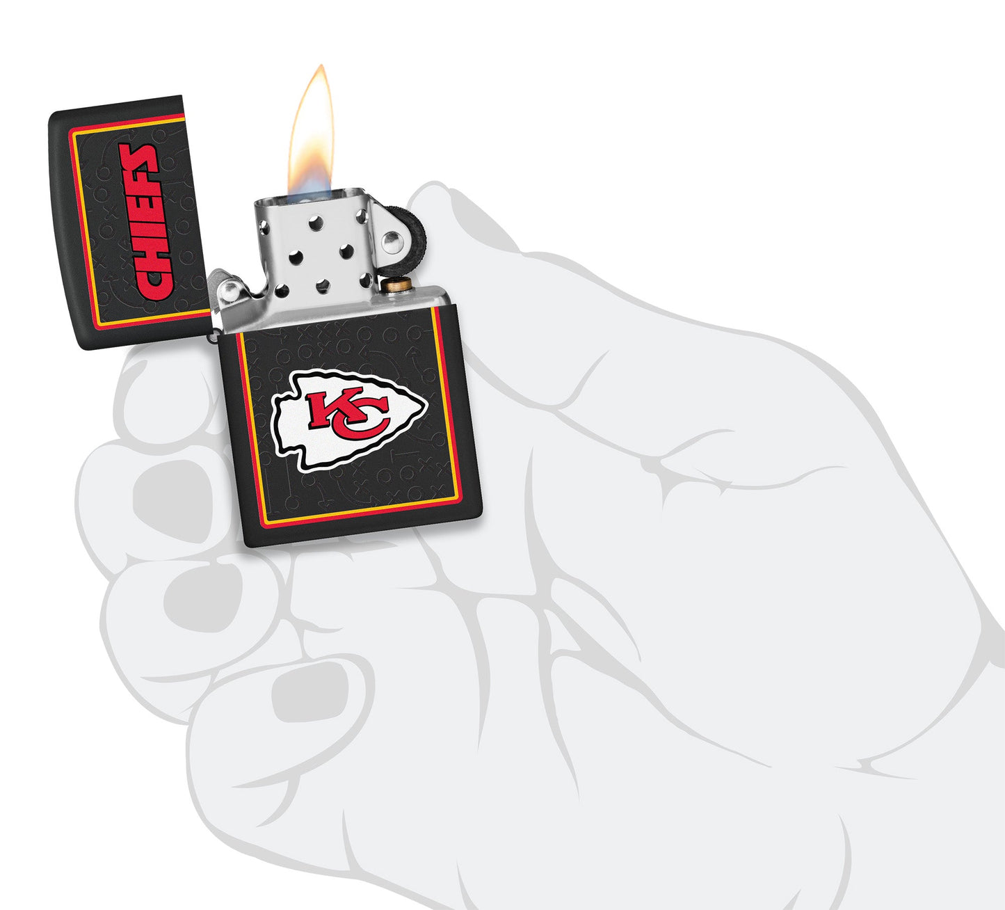 Zippo NFL Kansas City Chiefs Playbook Design Black Matte Windproof Lighter