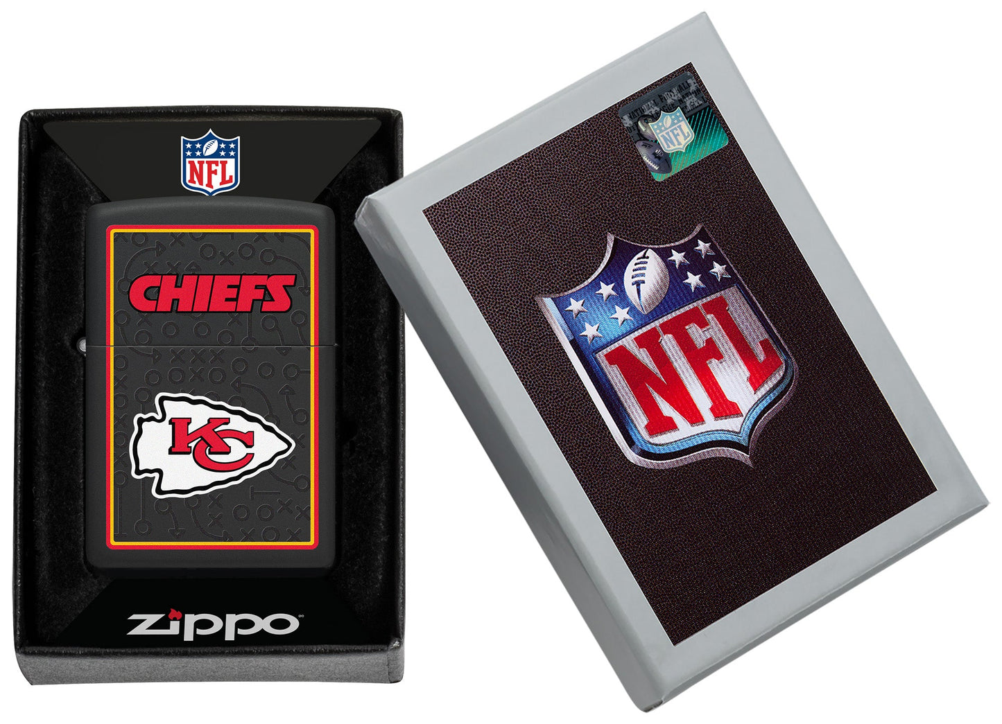 Zippo NFL Kansas City Chiefs Playbook Design Black Matte Windproof Lighter