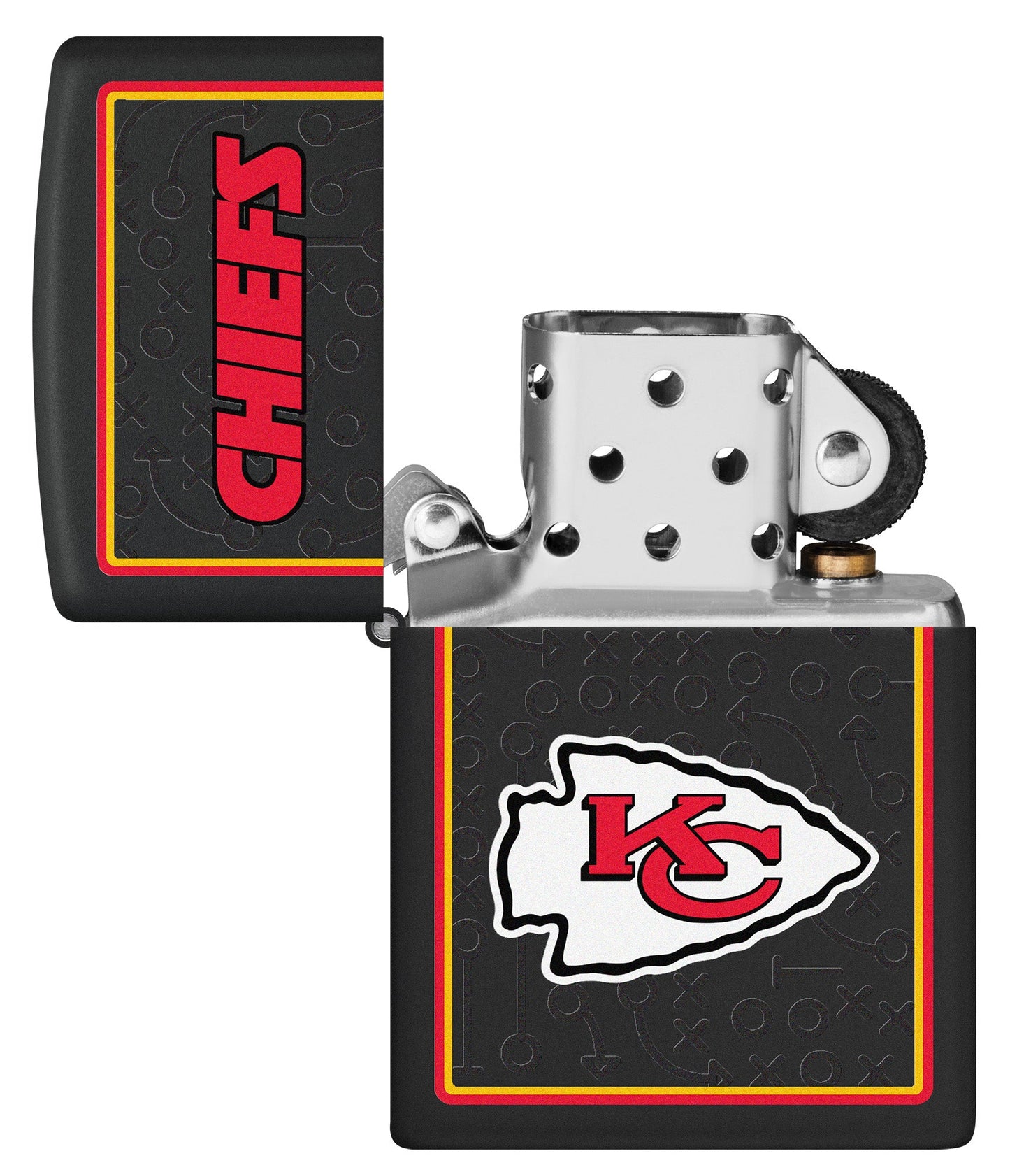 Zippo NFL Kansas City Chiefs Playbook Design Black Matte Windproof Lighter