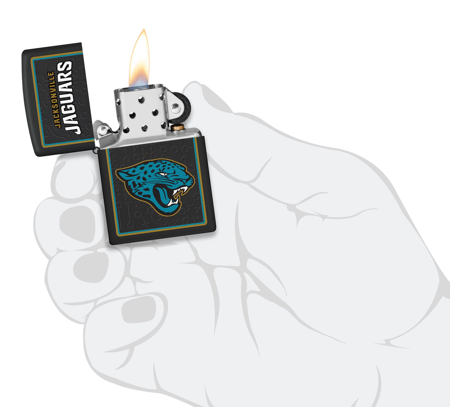 Zippo NFL Jacksonville Jaguars Playbook Design Black Matte Windproof Lighter