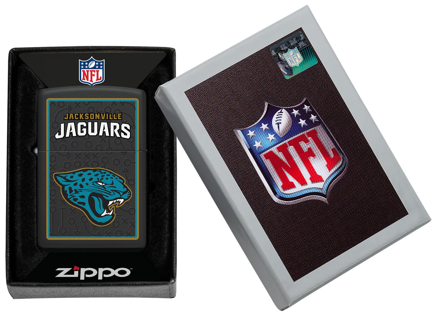 Zippo NFL Jacksonville Jaguars Playbook Design Black Matte Windproof Lighter