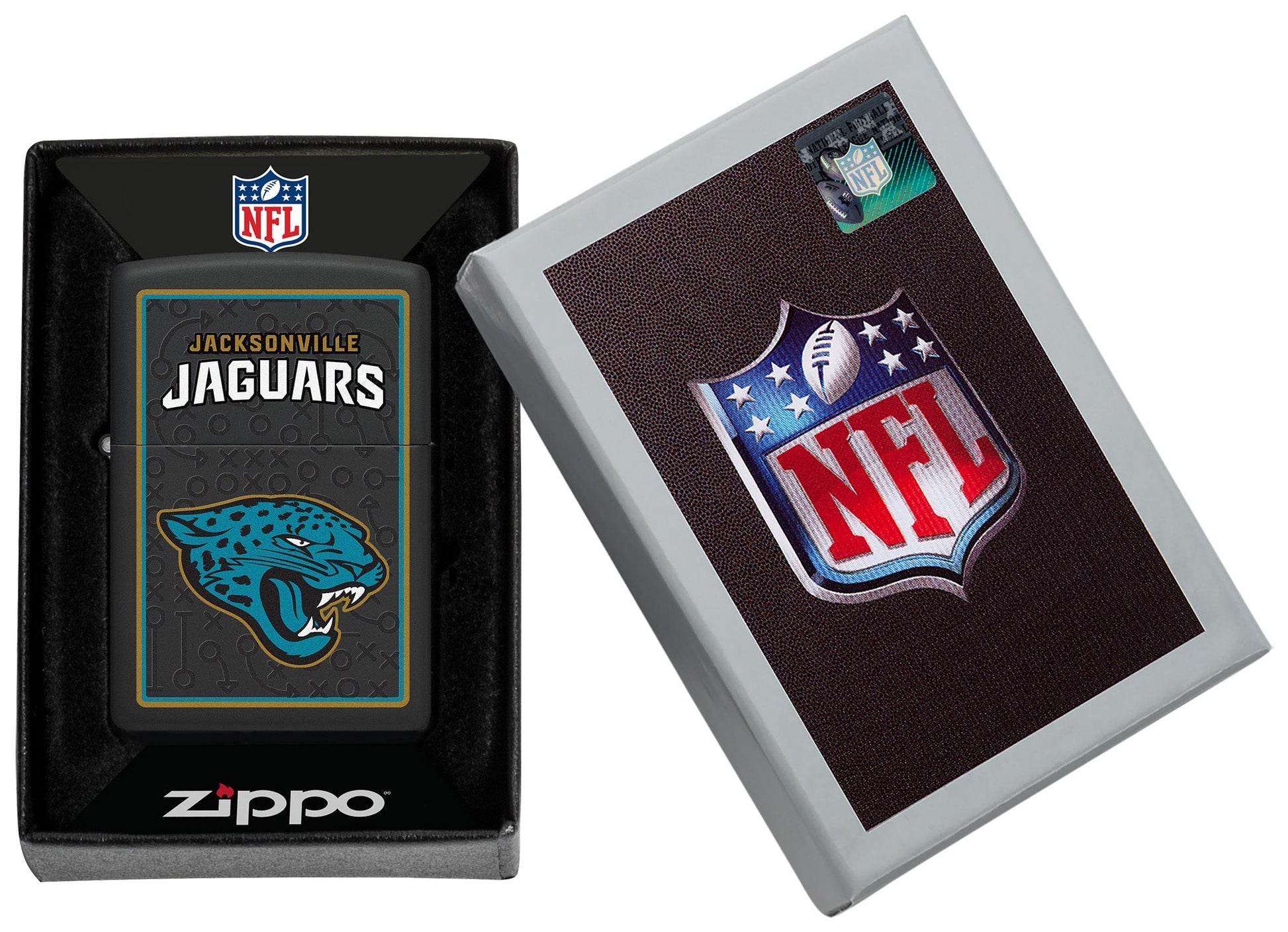 Zippo NFL Jacksonville Jaguars Playbook Design Black Matte Windproof Lighter