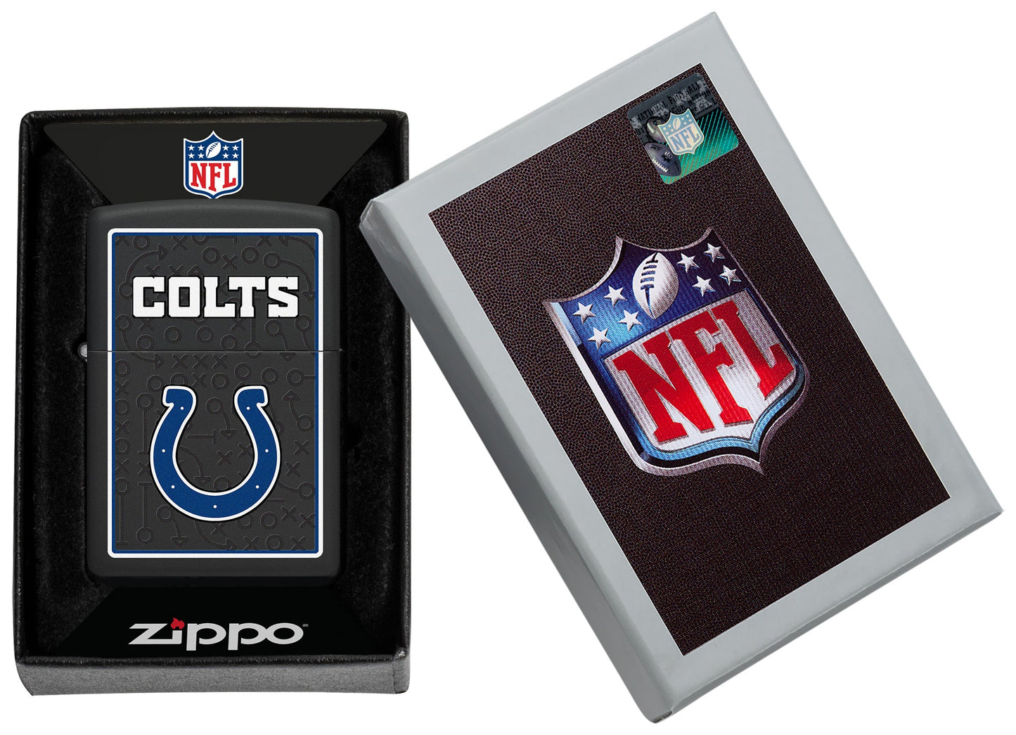 Zippo NFL Indianapolis Colts Playbook Design Black Matte Windproof Lighter