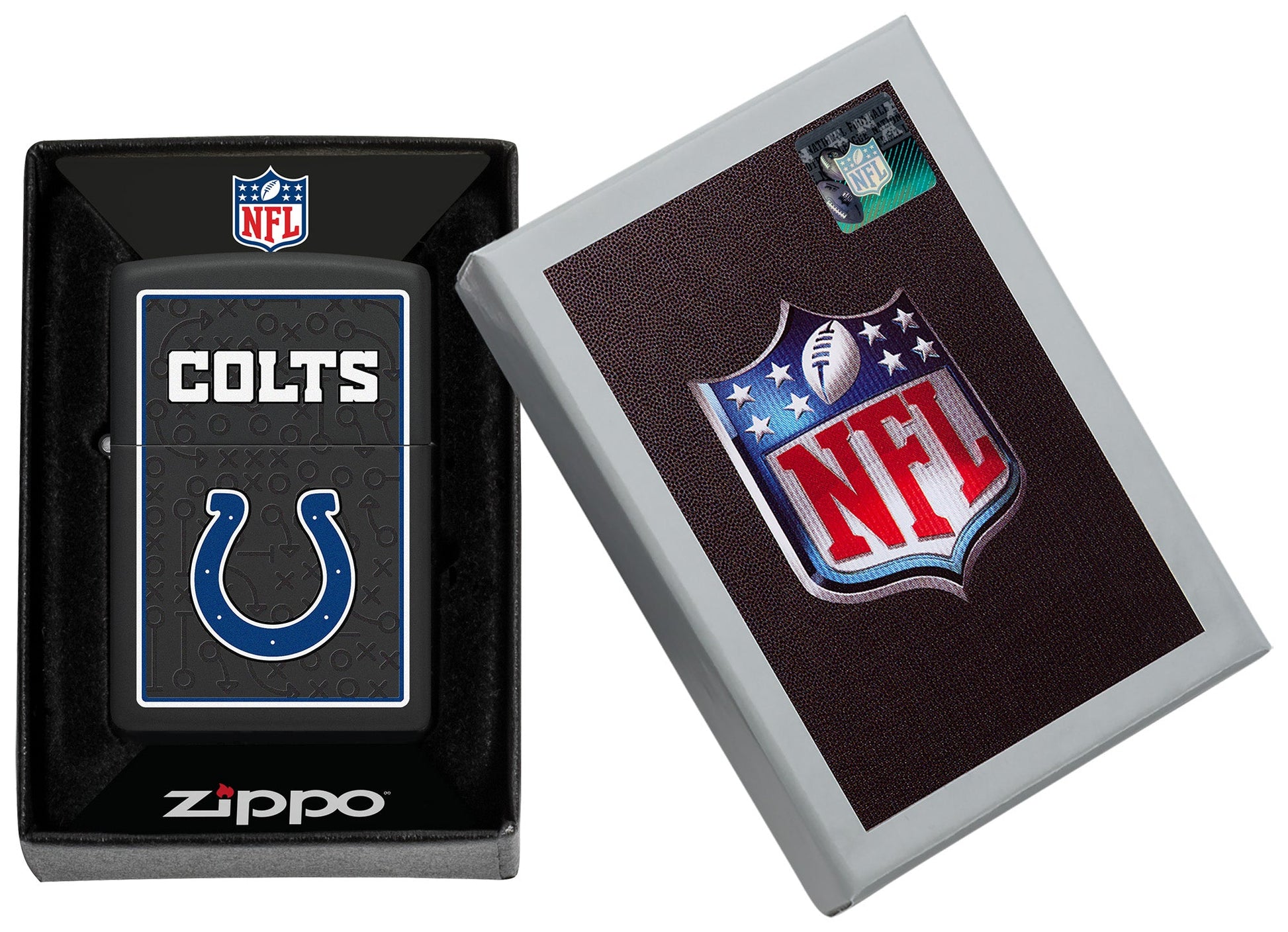 Zippo NFL Indianapolis Colts Playbook Design Black Matte Windproof Lighter