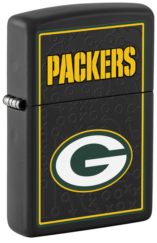 Zippo NFL Green Bay Packers Playbook Design Black Matte Windproof Lighter