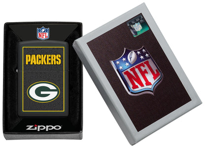 Zippo NFL Green Bay Packers Playbook Design Black Matte Windproof Lighter