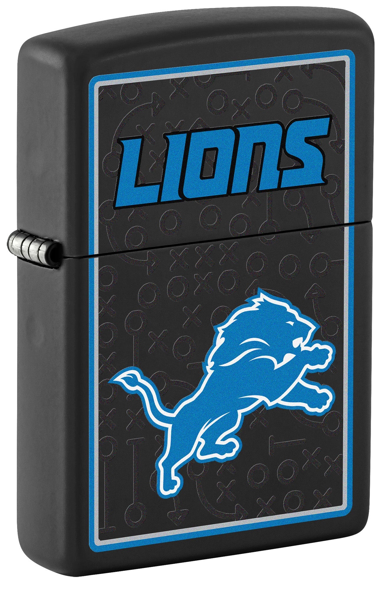 Zippo NFL Detroit Lions Playbook Design Black Matte Windproof Lighter