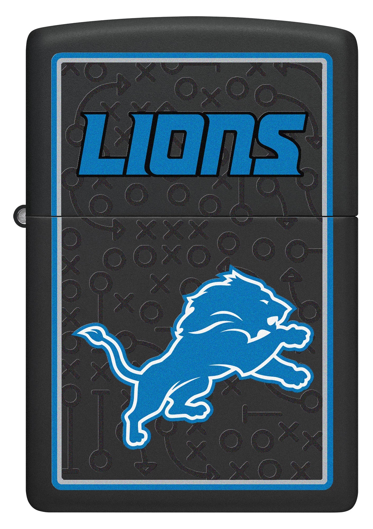 Zippo NFL Detroit Lions Playbook Design Black Matte Windproof Lighter
