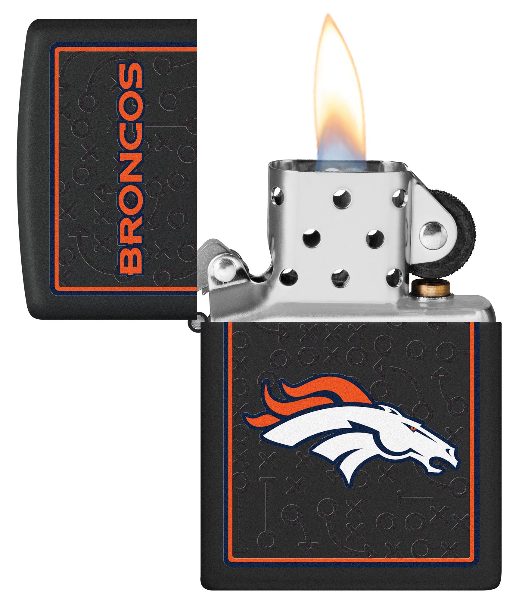 Zippo NFL Denver Broncos Playbook Design Black Matte Windproof Lighter