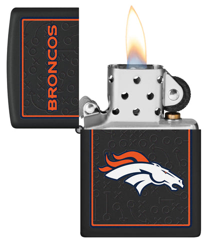 Zippo NFL Denver Broncos Playbook Design Black Matte Windproof Lighter