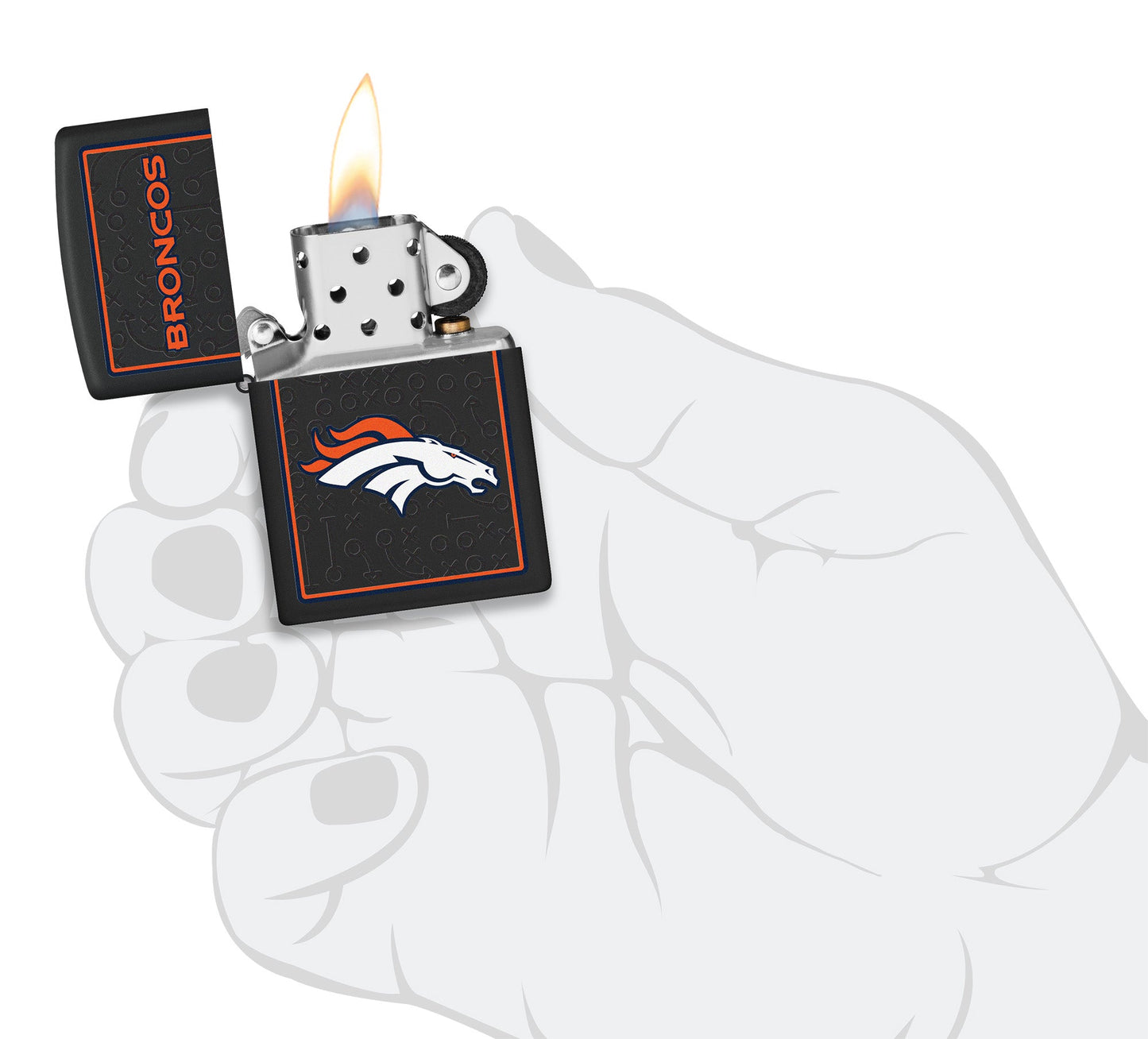 Zippo NFL Denver Broncos Playbook Design Black Matte Windproof Lighter