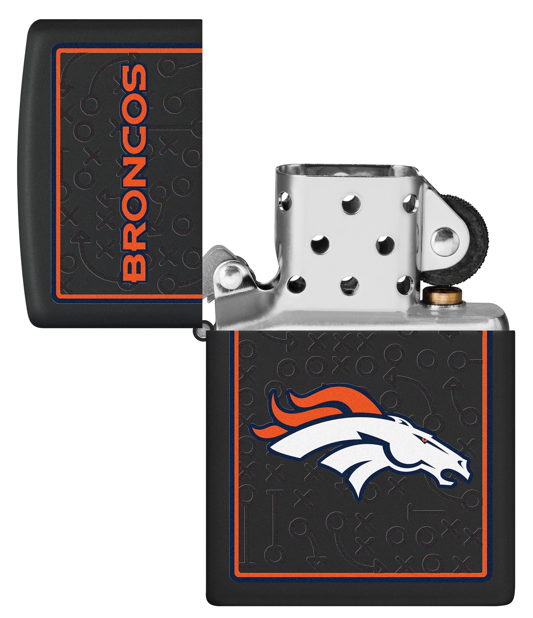 Zippo NFL Denver Broncos Playbook Design Black Matte Windproof Lighter