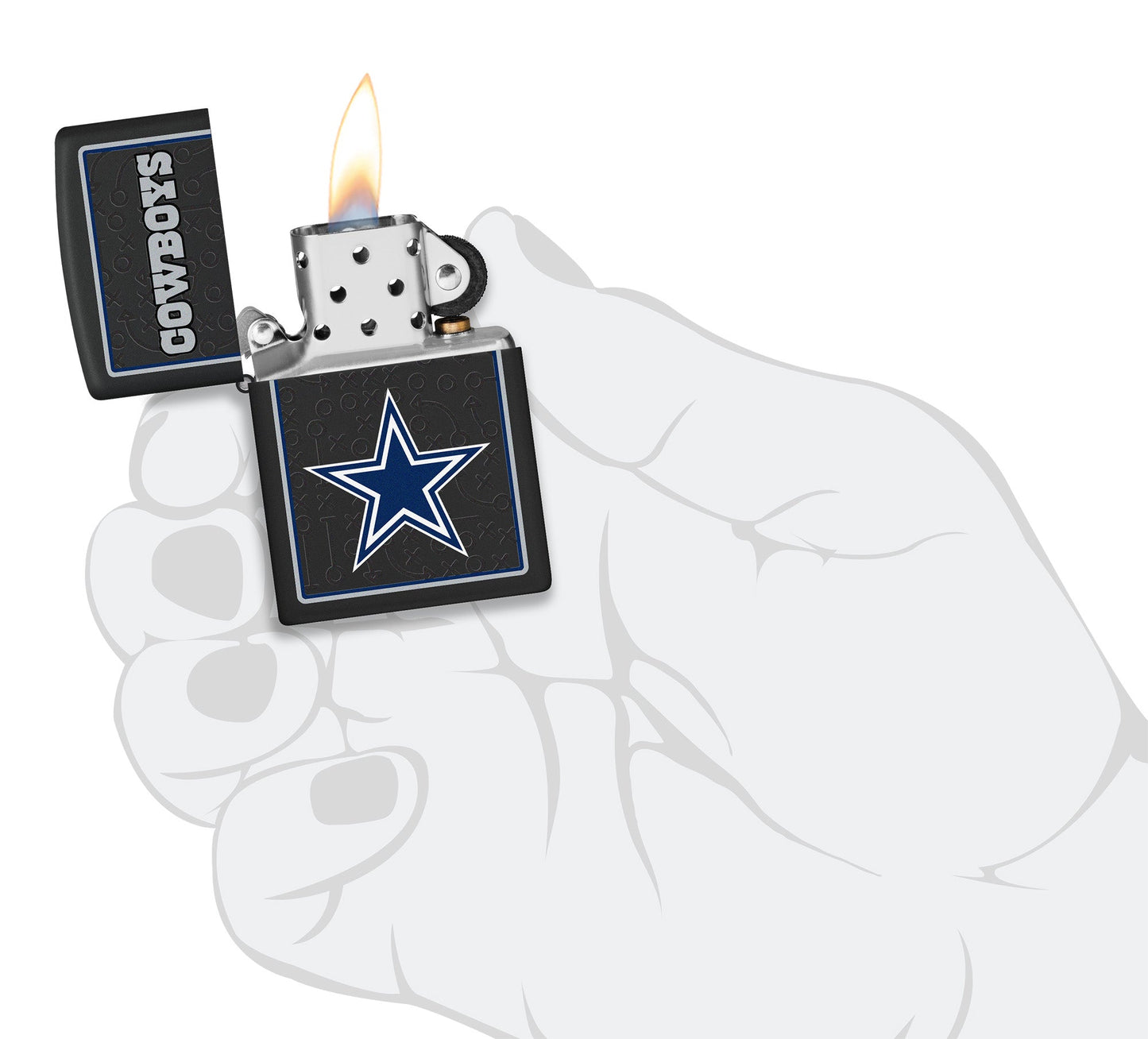 Zippo NFL Dallas Cowboys Playbook Design Black Matte Windproof Lighter